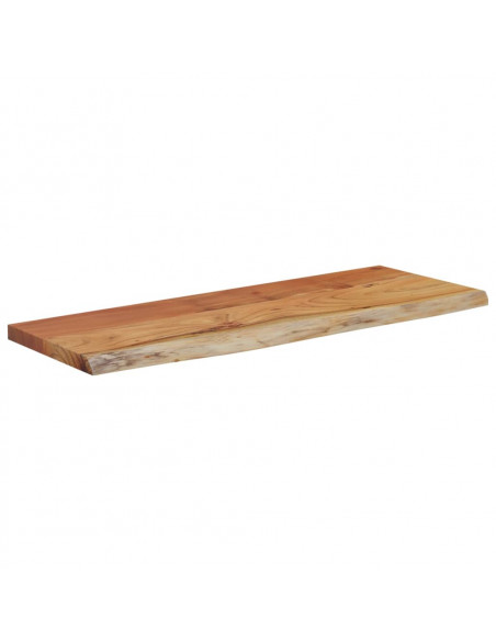Mensola a Muro 80x30x3,8cm Rettangolare Legno Acacia Bordi Vivi