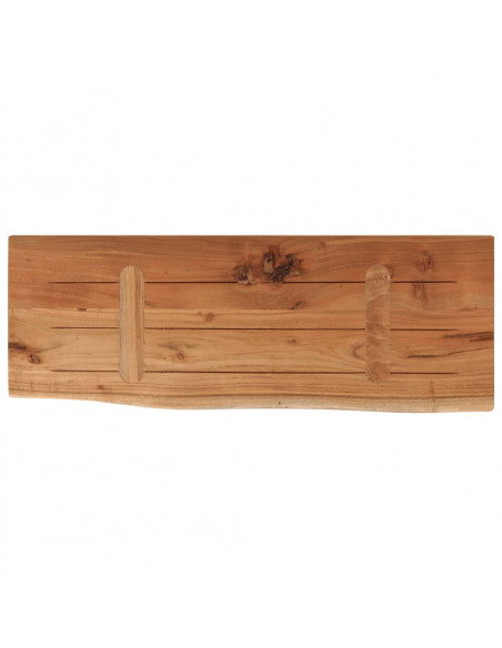 Mensola a Muro 80x30x3,8cm Rettangolare Legno Acacia Bordi Vivi