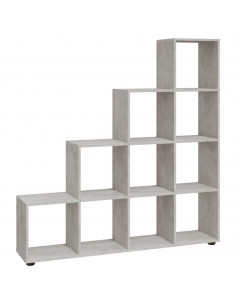 Libreria a Scala Grigio Cemento 142 cm in Legno Multistrato