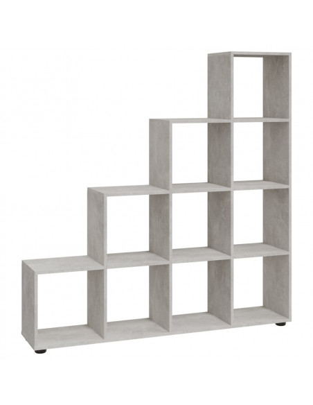 Libreria a Scala Grigio Cemento 142 cm in Legno Multistrato