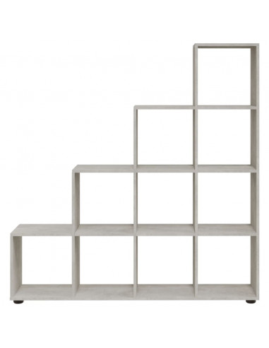Libreria a Scala Grigio Cemento 142 cm in Legno Multistrato