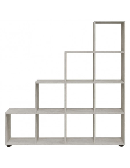 Libreria a Scala Grigio Cemento 142 cm in Legno Multistrato