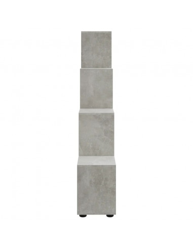Libreria a Scala Grigio Cemento 142 cm in Legno Multistrato