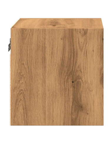 Mobili TV a Parete con Luci LED 2 pz Rovere Artigianale