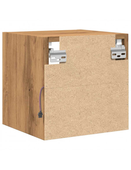 Mobili TV a Parete con Luci LED 2 pz Rovere Artigianale