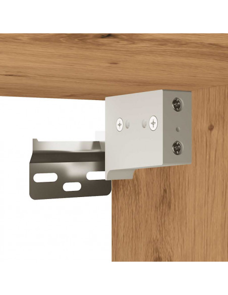 Mobili TV a Parete con Luci LED 2 pz Rovere Artigianale