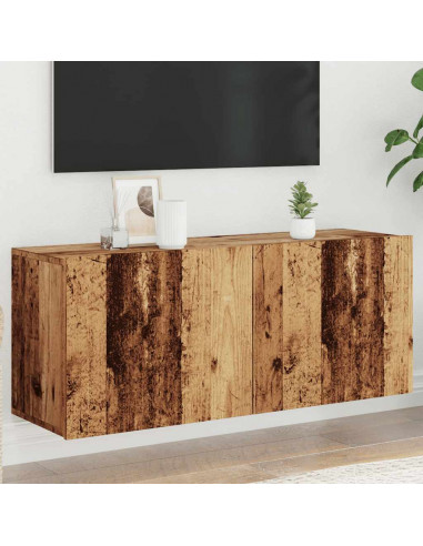 Mobile TV a Parete Legno Antico 100x30x41 cm