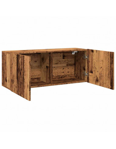 Mobile TV a Parete Legno Antico 100x30x41 cm