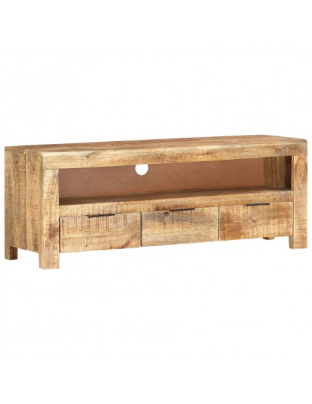 Mobile Porta TV 110x30x40 cm in Legno di Mango Grezzo