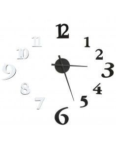 Orologio da Parete 3D Design Moderno Nero e Bianco 100 cm XXL