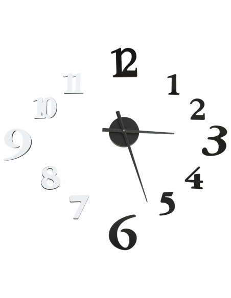 Orologio da Parete 3D Design Moderno Nero e Bianco 100 cm XXL