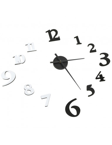 Orologio da Parete 3D Design Moderno Nero e Bianco 100 cm XXL