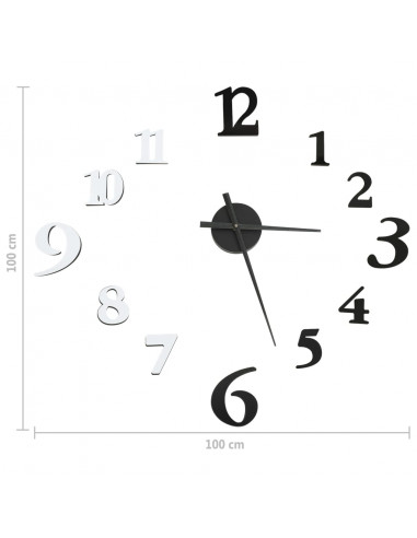 Orologio da Parete 3D Design Moderno Nero e Bianco 100 cm XXL