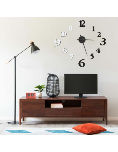 Orologio da Parete 3D Design Moderno Nero e Bianco 100 cm XXL