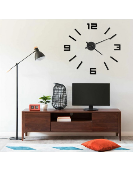 Orologio da Parete 3D Design Moderno Nero 100 cm XXL