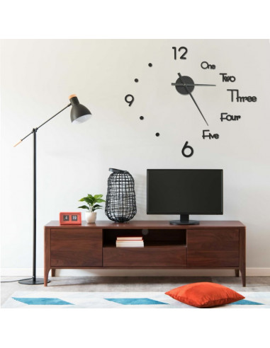Orologio da Parete 3D Design Moderno Nero 100 cm XXL