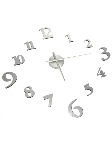 Orologio da Parete 3D Design Moderno Argento 100 cm XXL