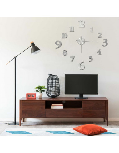 Orologio da Parete 3D Design Moderno Argento 100 cm XXL