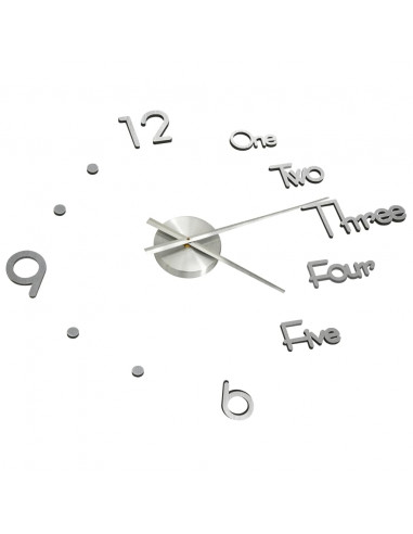 Orologio da Parete 3D Design Moderno Argento 100 cm XXL