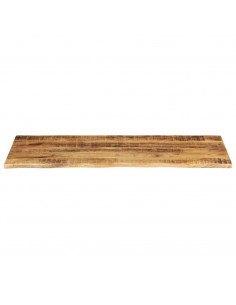 Piano Tavolo 140x60x3,8 cm Bordi Vivi Legno di Mango Grezzo 2