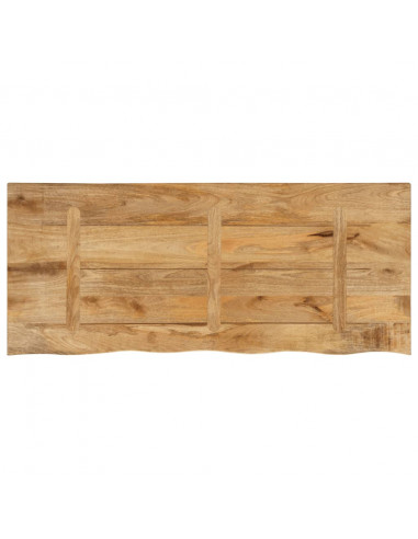 Piano Tavolo 140x60x3,8 cm Bordi Vivi Legno di Mango Grezzo