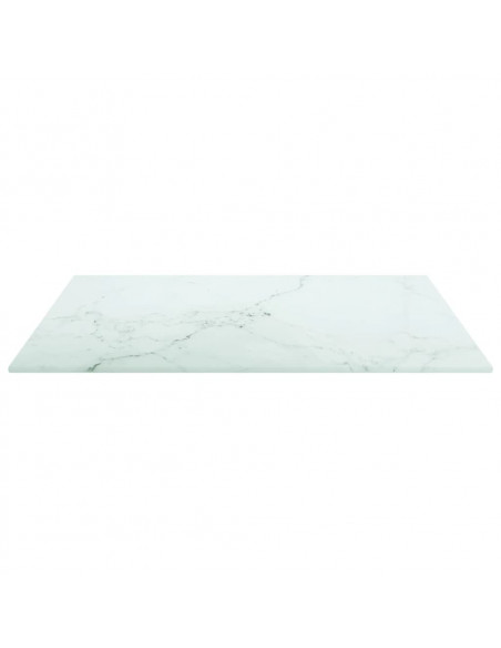 Piano Tavolo Bianco 50x50 cm 6 mm Vetro Temperato Design Marmo