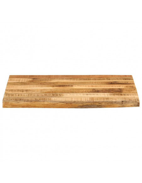Piano Tavolo 80x80x3,8cm Bordi Vivi Legno Massello Mango Grezzo
