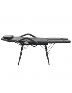 Lettino da Massaggio Portatile in Similpelle 185x78x76 cm Nero 2