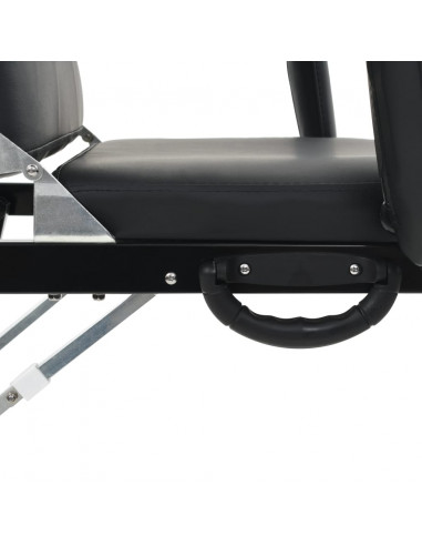 Lettino da Massaggio Portatile in Similpelle 185x78x76 cm Nero