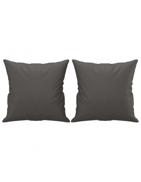 Cuscini Decorativi 2pz Grigio 40x40 cm in Similpelle
