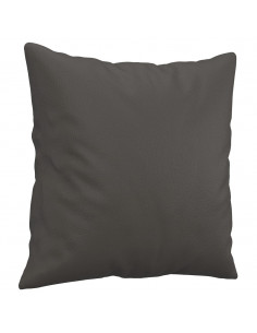 Cuscini Decorativi 2pz Grigio 40x40 cm in Similpelle 2