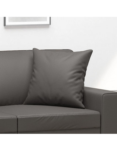 Cuscini Decorativi 2pz Grigio 40x40 cm in Similpelle