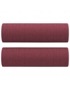 Cuscini Decorativi 2 pz Rosso Vino Ø15x50 cm in Tessuto