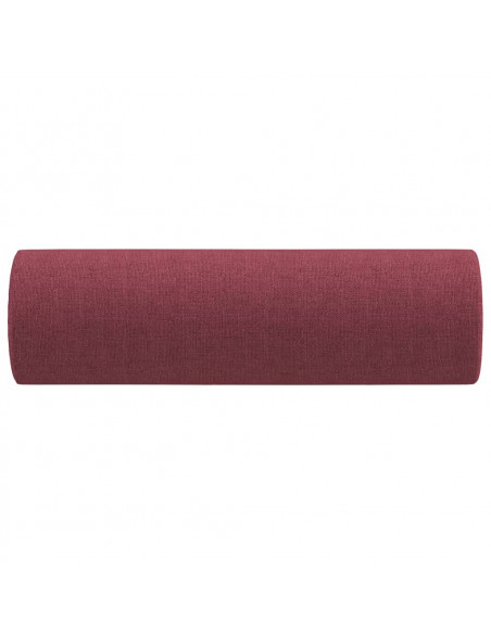 Cuscini Decorativi 2 pz Rosso Vino Ø15x50 cm in Tessuto
