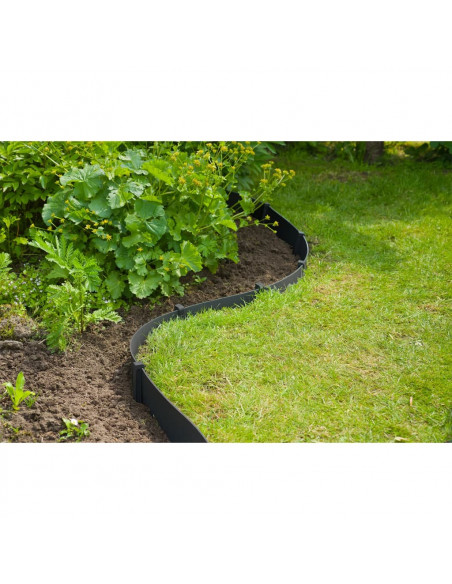 Nature Set Bordatura da Giardino H15 cm x 10 m con Picchetti Nero
