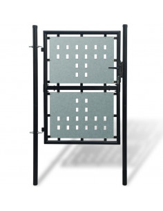 Cancello per Recinzione Singolo Nero 100 x 225 cm