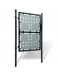 Cancello per Recinzione Singolo Nero 100 x 225 cm 2