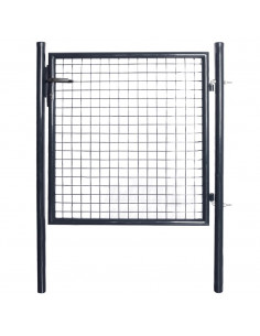 Cancello per Giardino Rete in Acciaio Zincato 85,5x100cm Grigio