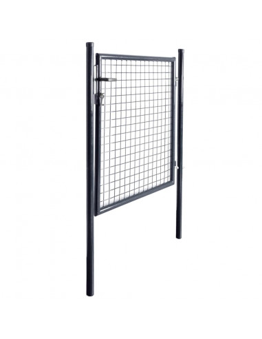 Cancello per Giardino Rete in Acciaio Zincato 85,5x100cm Grigio