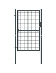 Cancello per Giardino in Acciaio Zincato Grigio 100x200 cm