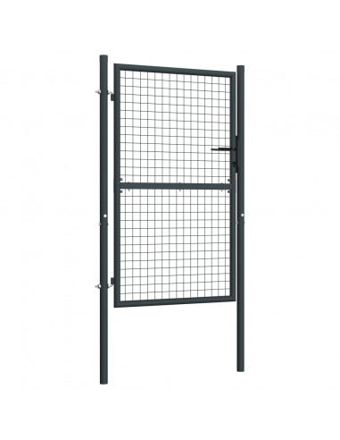 Cancello per Giardino in Acciaio Zincato Grigio 100x200 cm
