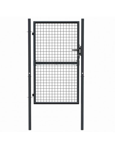 Cancello per Giardino in Acciaio Zincato Grigio 100x200 cm