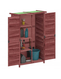 Rimessa da Giardino Moka 83x57x140 cm in Legno Massello di Pino 2