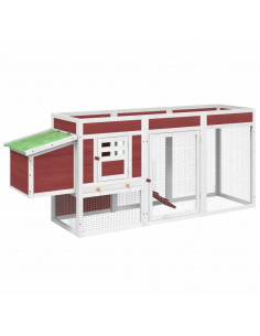 Pollaio Moka 204x50x84 cm in Legno Massello di Pino