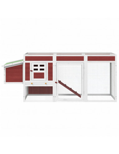 Pollaio Moka 204x50x84 cm in Legno Massello di Pino