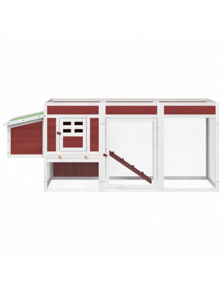Pollaio Moka 204x50x84 cm in Legno Massello di Pino