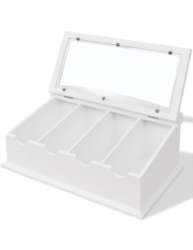 Portaposate in MDF Bianco in Stile Barocco