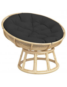 Cuscino Rotondo Nero Ø 100x11 cm in Tessuto Oxford 2