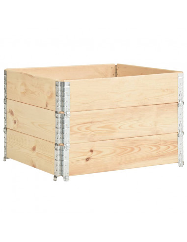 Collari per Pallet 3 pz 100x100 cm in Legno Massello di Pino