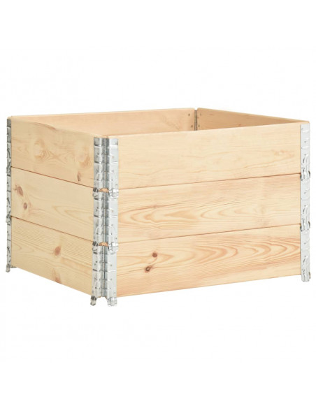 Collari per Pallet 3 pz 100x100 cm in Legno Massello di Pino